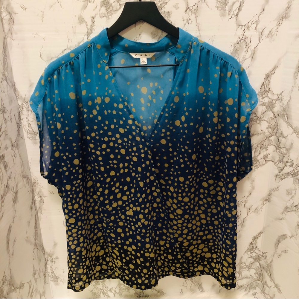 Cabi Blue Ombre Blouse size L